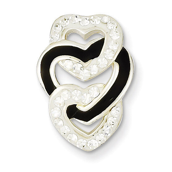 Sterling Silver Enameled Stellux Crystal Slide QP2550