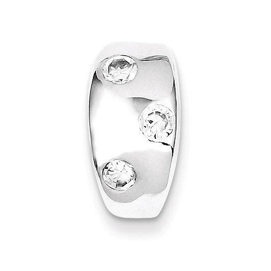 Sterling Silver Rhodium Plated Diamond Pendant Slide QP2656