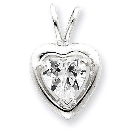 Sterling Silver Diamond Heart Pendant QP817