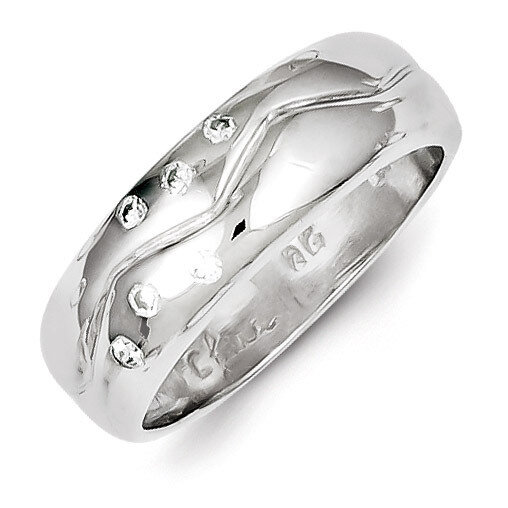 Sterling Silver Rhodium Plated Diamond Ring QR4277-6
