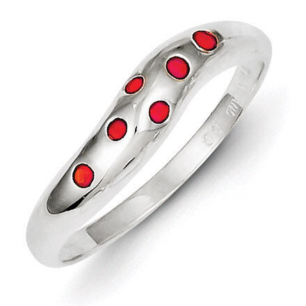 Sterling Silver Red Diamond Ring QR4316-6