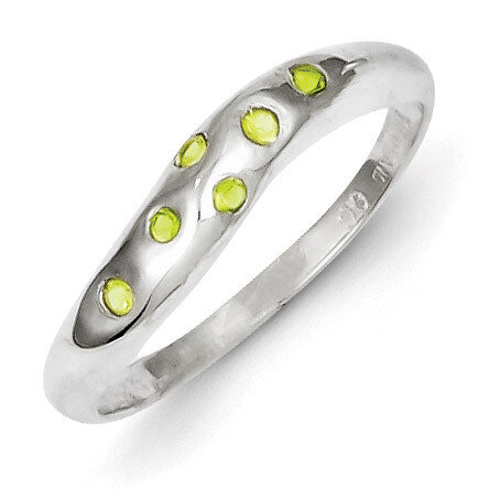 Sterling Silver Lime Green Diamond Ring QR4352-6