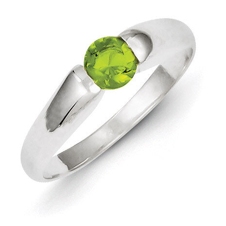 Sterling Silver Lime Green Round Diamond Ring QR4358-7