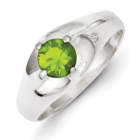 Sterling Silver Lime Green Round Diamond Ring QR4366-6