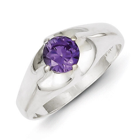Sterling Silver Purple Round Diamond Ring QR4425-7