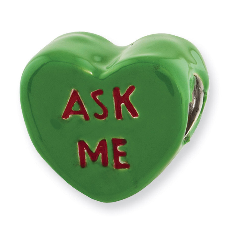 Sterling Silver Reflections Kids Ask Me Enameled Heart Bead QRS2929