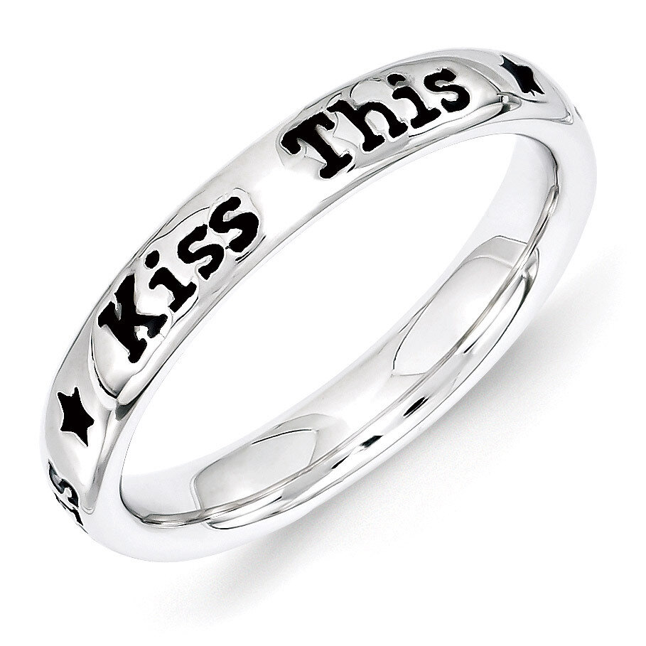 Sterling Silver Lyric Kiss This Ring QSK1548-6