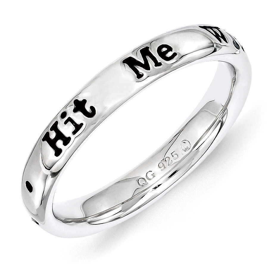 Sterling Silver Lyric Hit Me with Your Best Ring QSK1552-10