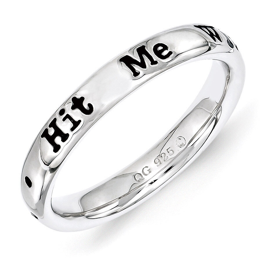 Sterling Silver Lyric Hit Me with Your Best Ring QSK1552-7