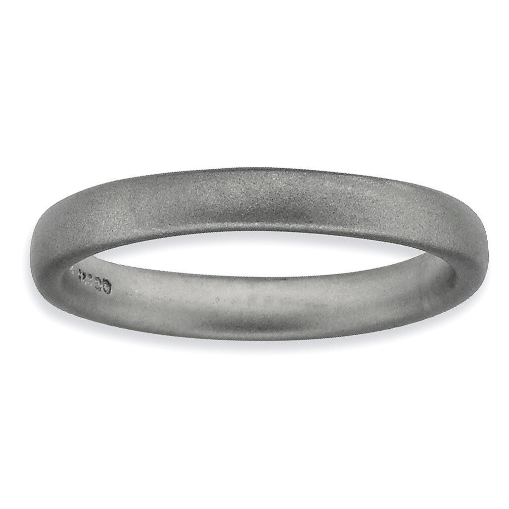 Sterling Silver Rhodium Satin Ring QSK251-6