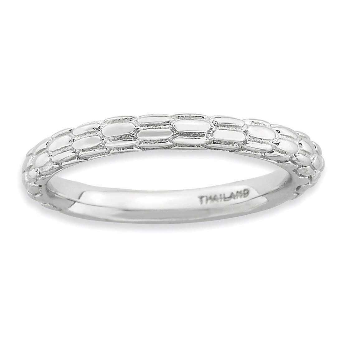 Sterling Silver Rhodium-plated Domed Ring QSK886-6
