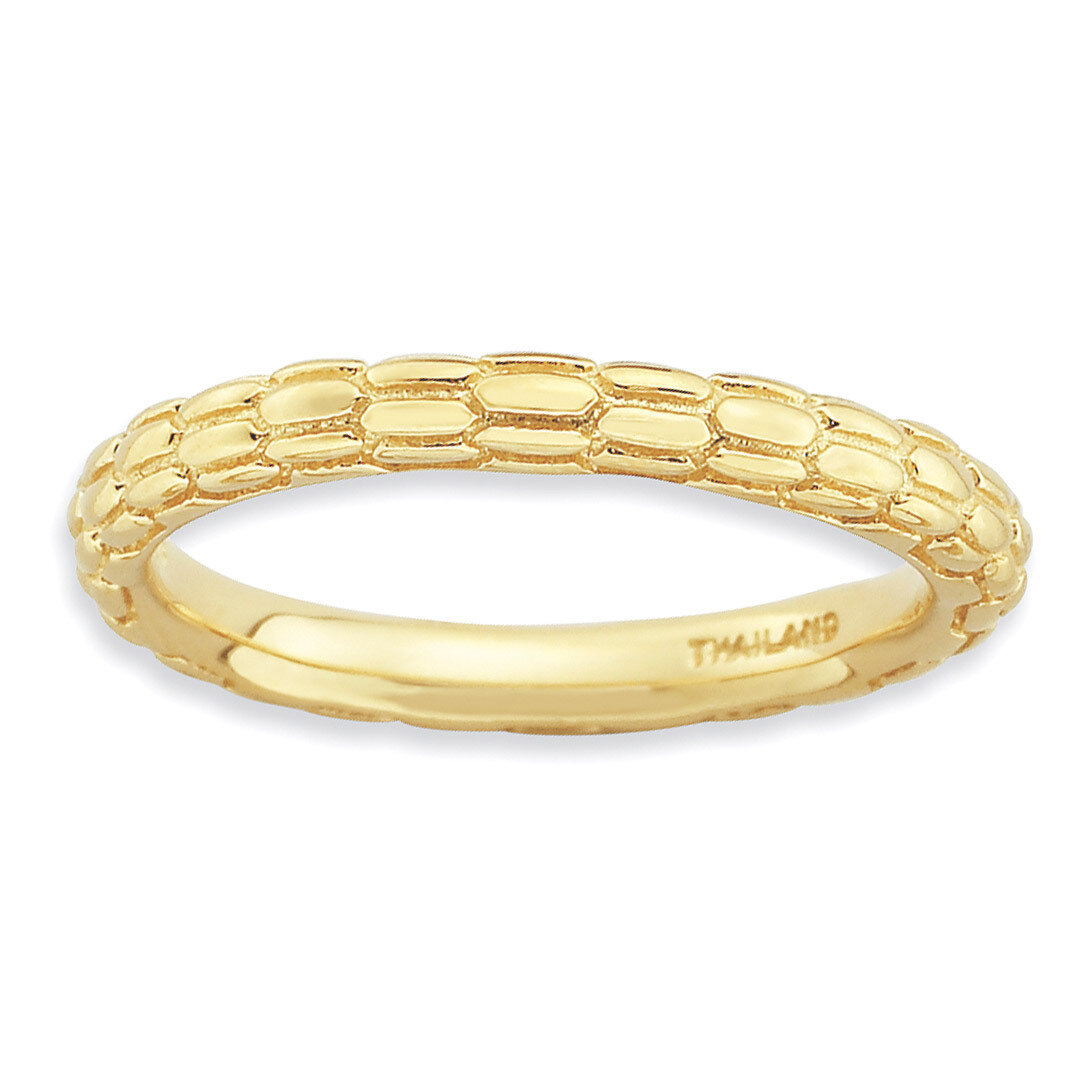Sterling Silver Gold-plated Domed Ring QSK887-8