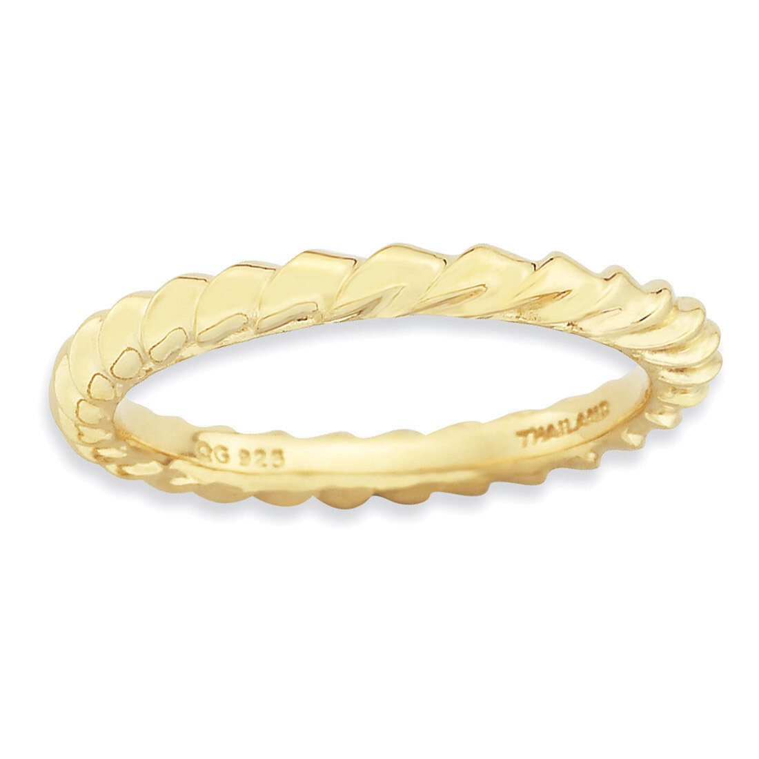 Sterling Silver Gold-plated Domed Ring QSK895-7