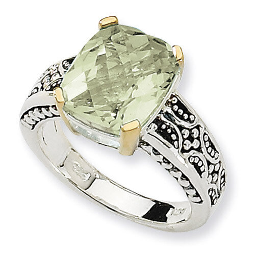 Sterling Silver with 14k Gold GQ Ring QTC589-6