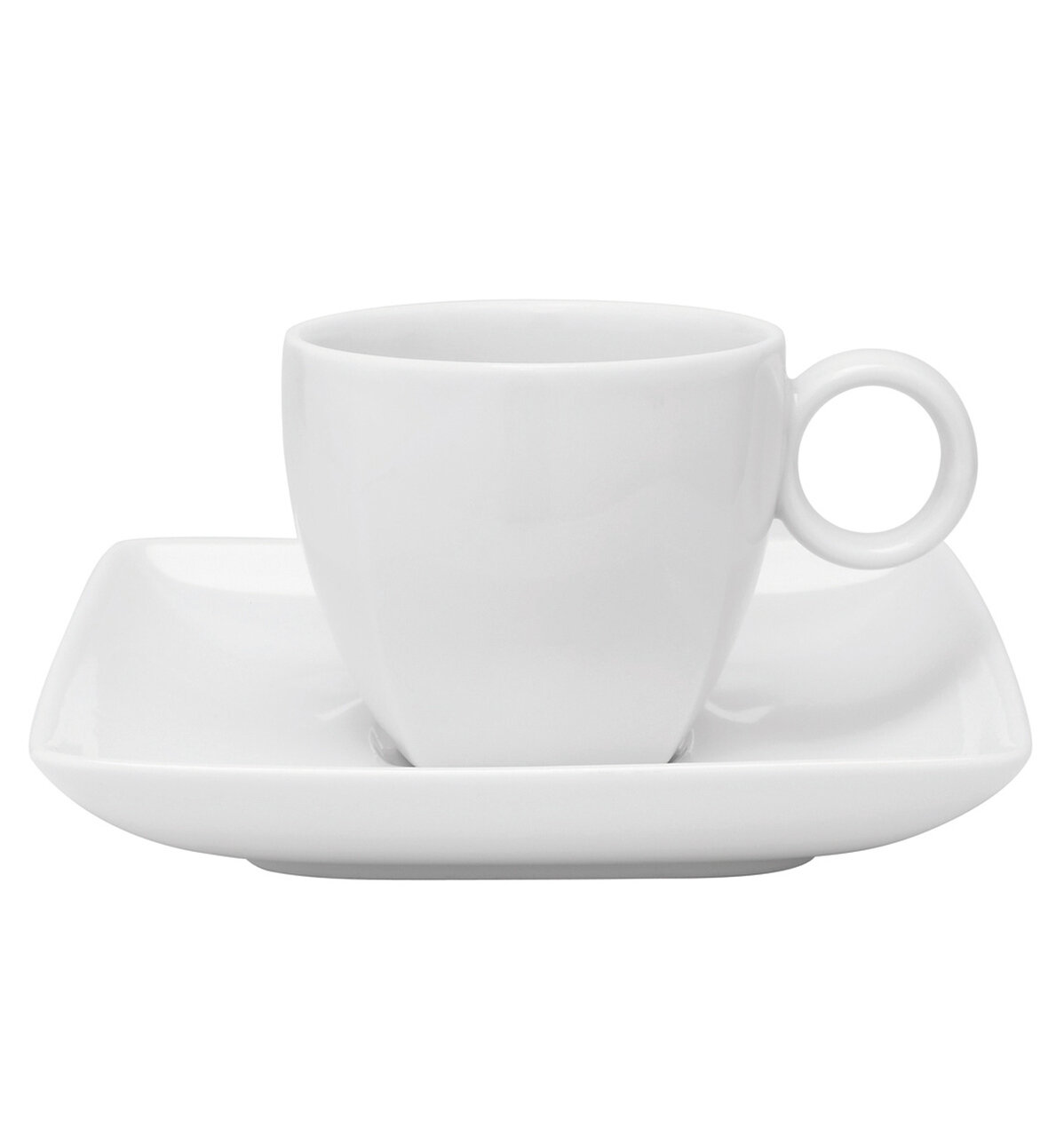 Vista Alegre Carre White Coffee Cup &amp; Saucer, MPN: 21090485, 5601266730905