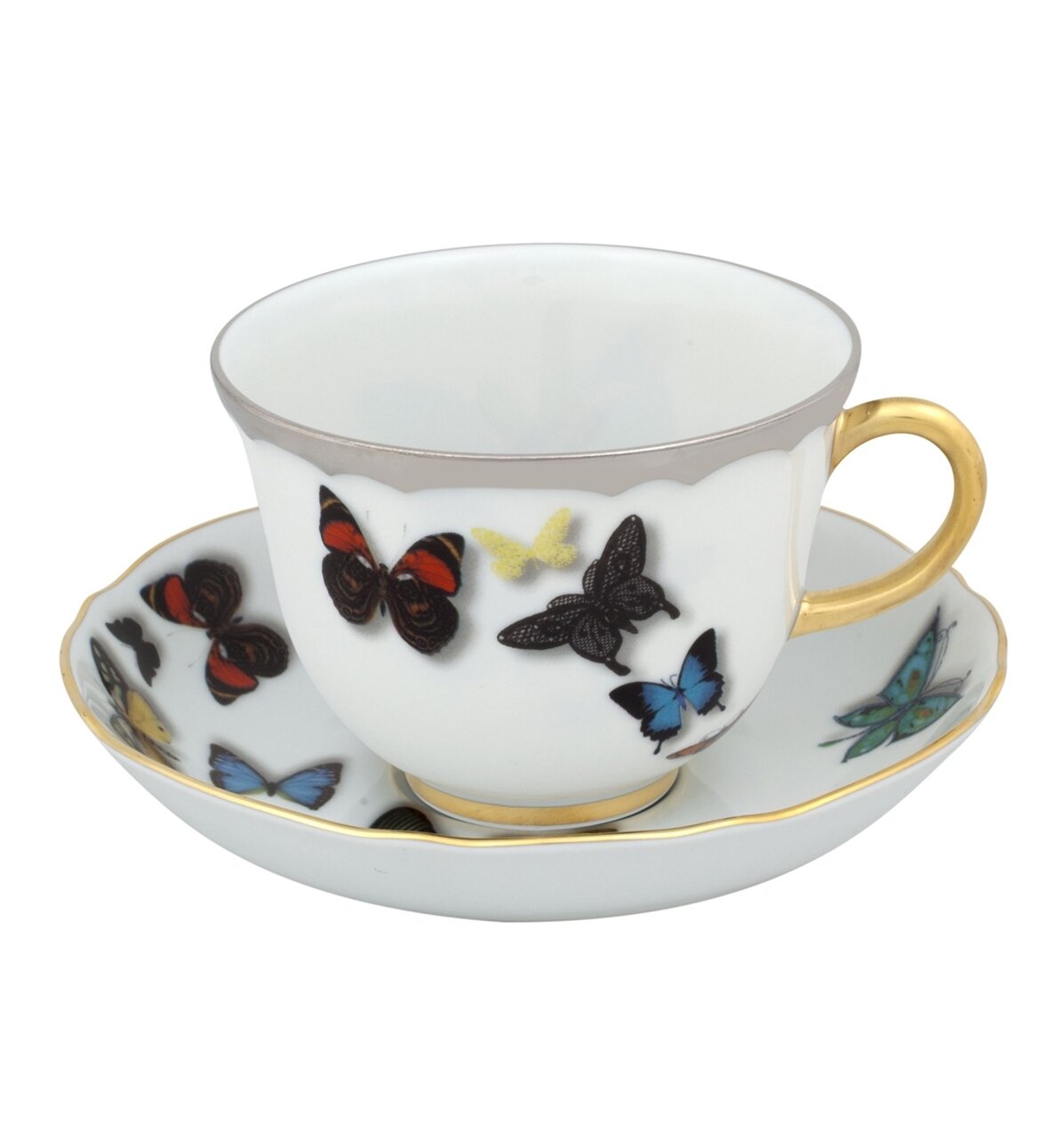 Vista Alegre Christian Lacroix Butterfly Parade Tea Cup & Saucer