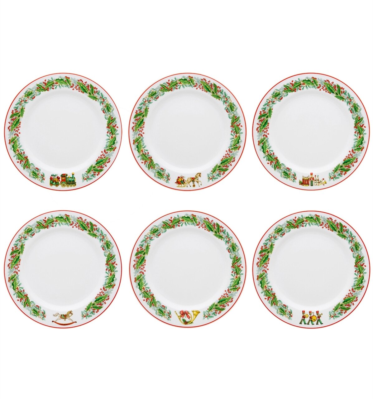 Vista Alegre Christmas Magic Set of 6 Dessert Plates, MPN: PF755117,