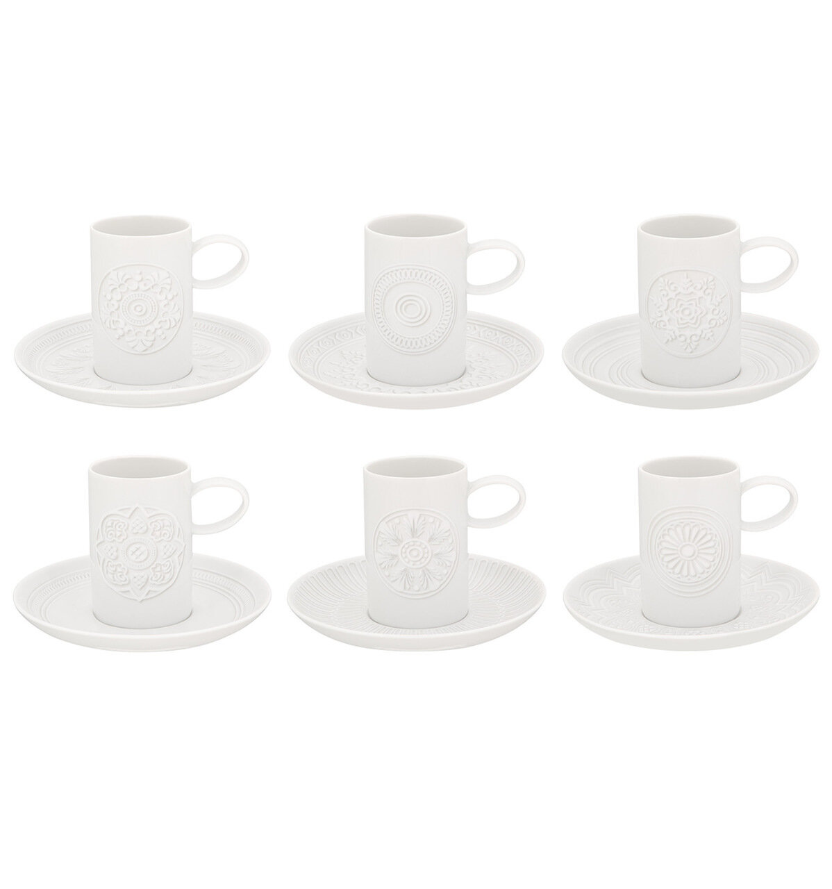 Vista Alegre Ornament Set of 6 Coffee Cup &amp; Saucer, MPN: 21111987,