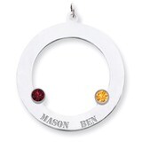 2 Birthstones Family Crystal Pendant Sterling Silver QMP11/2SS, MPN: QMP11/2SS, 883957602103