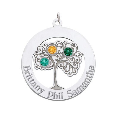 3 Birthstones Family Crystal Pendant Sterling Silver QMP10/3SS, MPN: QMP10/3SS, 883957357645