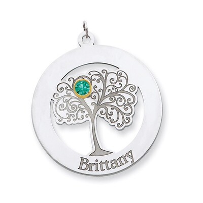1 Birthstone Bezel Family Crystal Pendant Sterling Silver &amp; 14k Gold QMP10/1G, MPN: QMP10/1G, 88395…