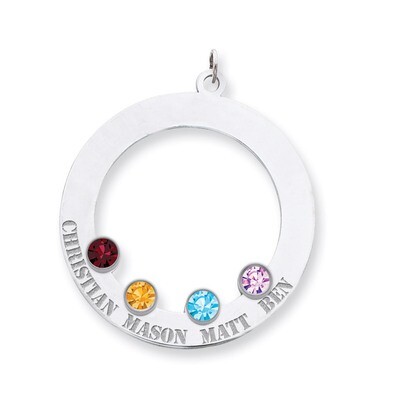 4 Birthstones Family Crystal Pendant Sterling Silver QMP11/4SS, MPN: QMP11/4SS, 883957602165
