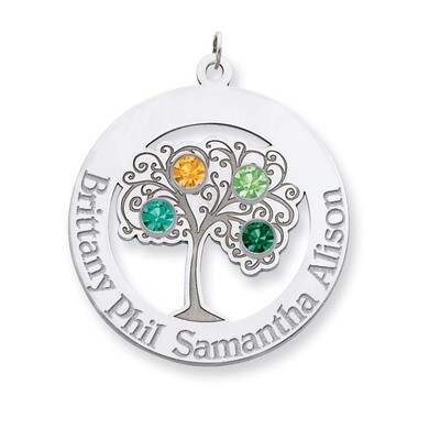 4 Birthstones Family Crystal Pendant Sterling Silver QMP10/4SS, MPN: QMP10/4SS, 883957602035