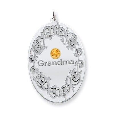 1 Birthstone Bezel Family Crystal Pendant Sterling Silver &amp; 14k Gold QMP12/1G, MPN: QMP12/1G, 88395…