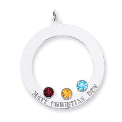 3 Birthstones Family Crystal Pendant Sterling Silver QMP11/3SS, MPN: QMP11/3SS, 883957602134