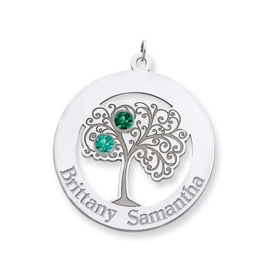 2 Birthstones Family Crystal Pendant Sterling Silver QMP10/2SS, MPN: QMP10/2SS, 883957601991