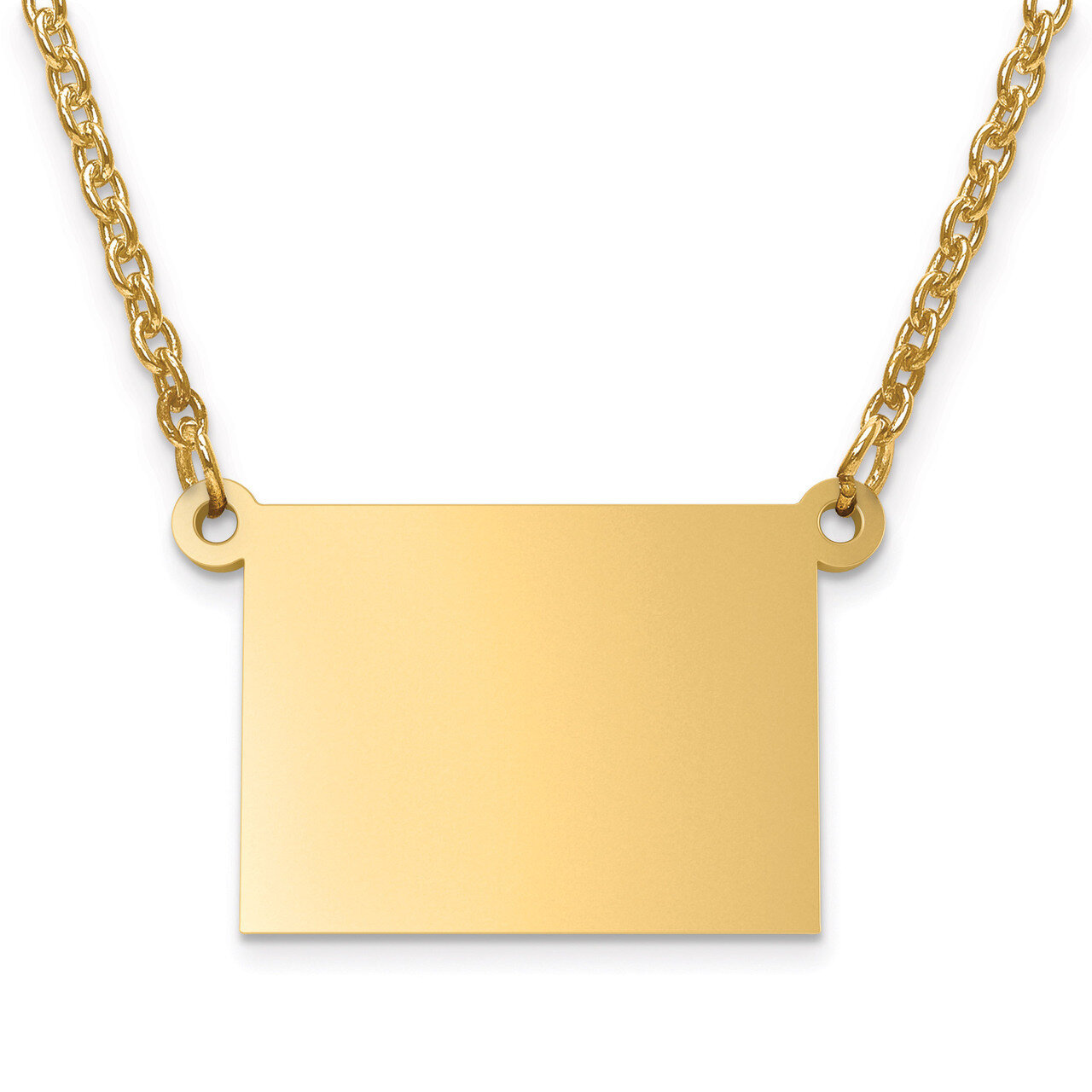 Colorado State Pendant with Chain Engravable Gold-plated on Sterling Silver