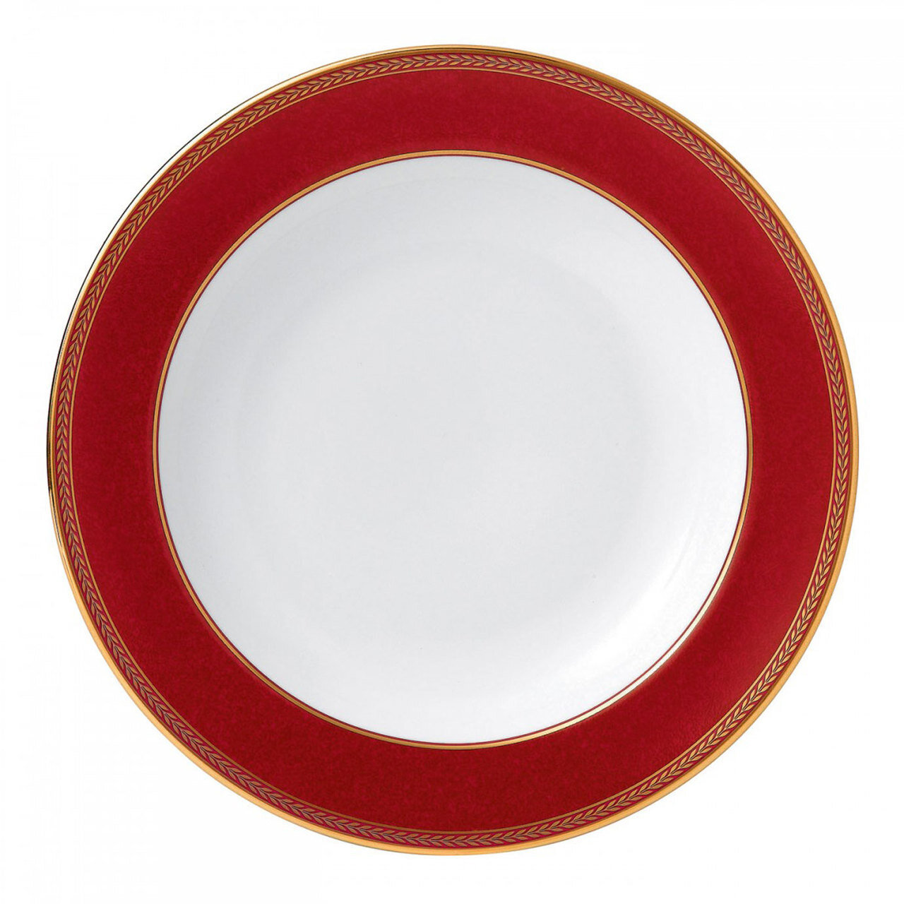 Wedgwood Renaissance Red Rim Soup Plate 9 Inch