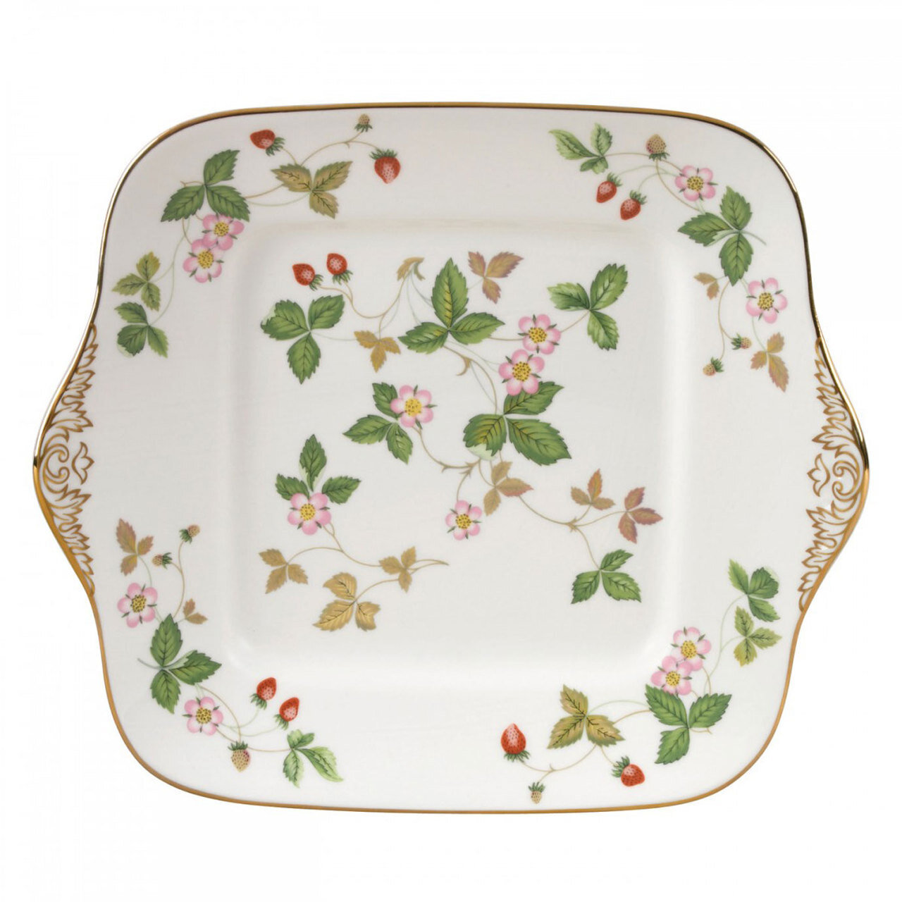 Wedgwood Wild Strawberry Cake Plate Square 10.75 Inch
