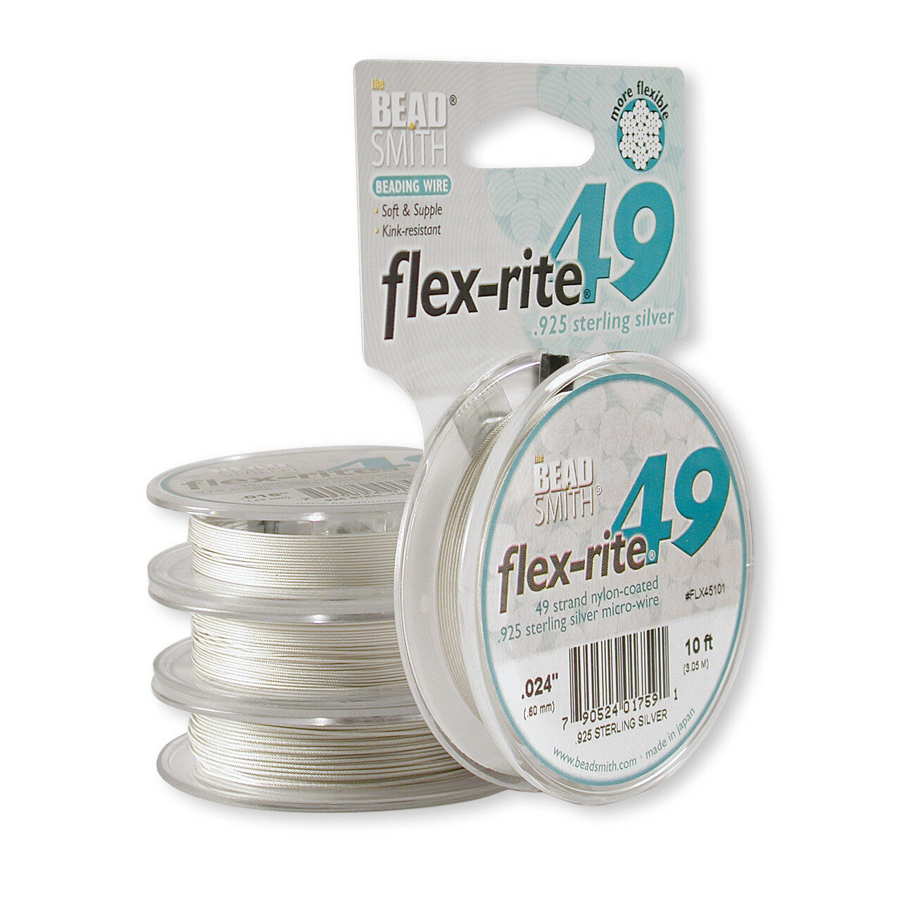 Flex-Rite 49 .024 Inch Diameter 30Ft Strand Wire Sterling Silver CRD828/24-30, MPN: CRD828/24-30, 7…