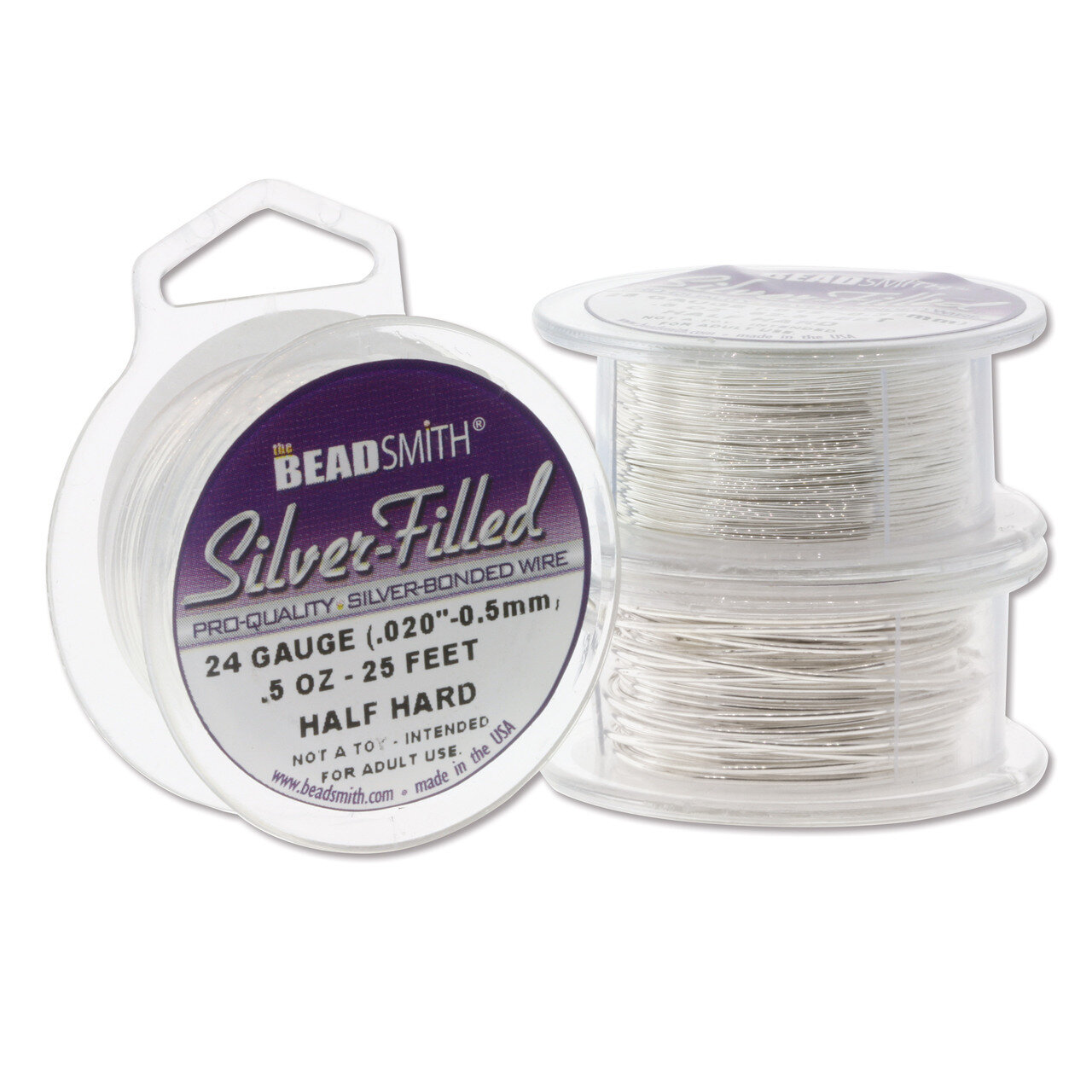 22 Gauge .64 mm. Thick 15.62Ft Wire Silver-filled Half-hard 1/2oz CRD848/22
