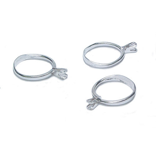 Silver-Tone Short Prong Stone Display Rings Package of 12 JT2752, MPN: JT2752,