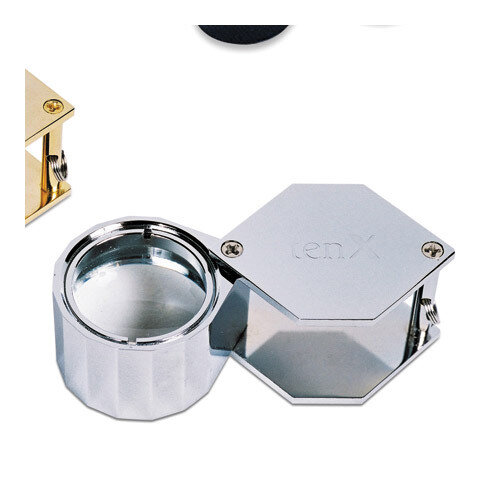 Large Silver-Tone 10X Hex Triplet Loupe JT3072, MPN: JT3072, 654207153023