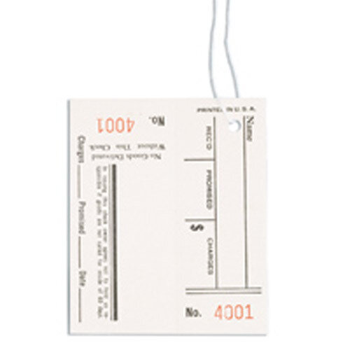 Pkg/1000 #1-1000 Jewelry Repair Tags With Claim Checks Package of 100 JT4072