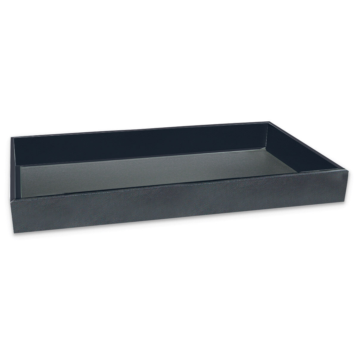 Black Textured Faux Leather 1In High Utility Tray JT4946