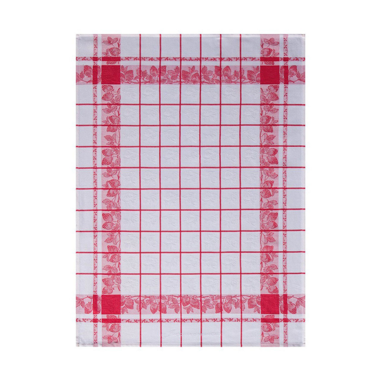 Le Jacquard Francais Fraises Red Tea Towel 24 x 31 Set of 4