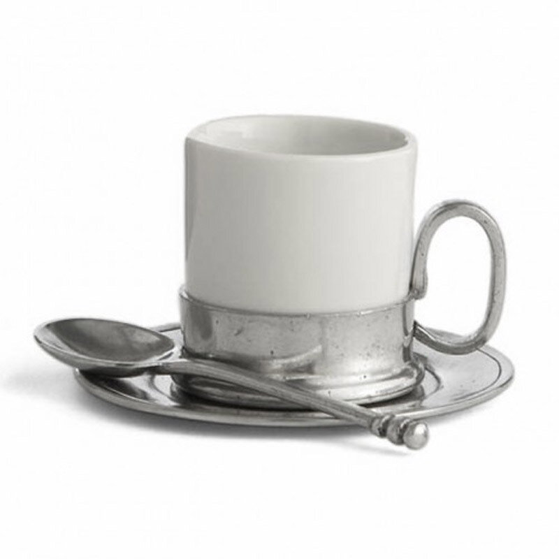 Arte Italica Tuscan Espresso Cup & Saucer with Spoon P2417S