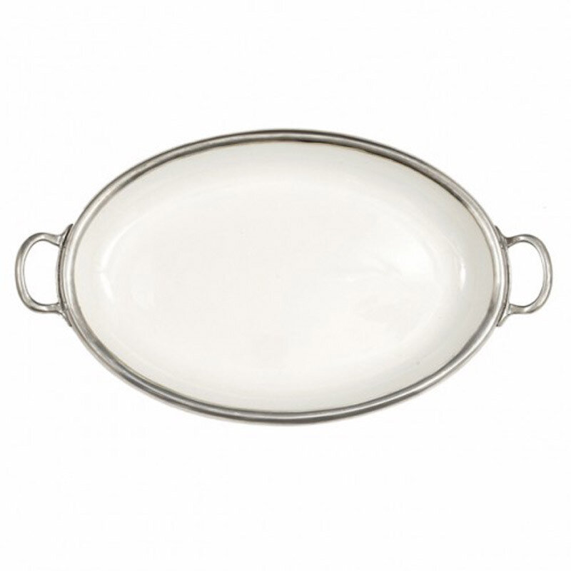 Arte Italica Tuscan Oval Tray with Handles P5105