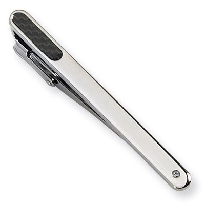 Carbon Fiber Diamond Accent Tie Bar - Stainless Steel SRT102 by Chisel, MPN: SRT102, 883957009865