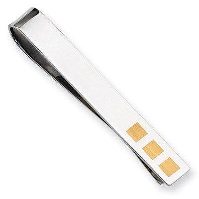 Yellow IP-plated Tie Bar - Stainless Steel SRT109 by Chisel, MPN: SRT109, 883957751139