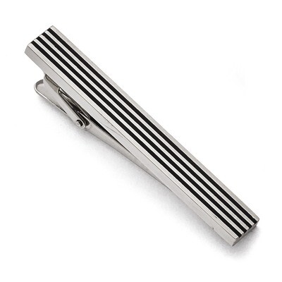 Brushed Black Rubber Tie Bar - Stainless Steel SRT111 by Chisel, MPN: SRT111, 883957531403