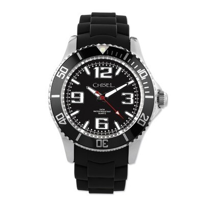 Mens Chisel 44mm Black Silicone Strap Watch TPW81 by Chisel, MPN: TPW81, 886774553382
