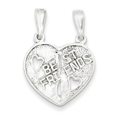 Best Friends Break apart Heart Sterling Silver QC3747, MPN: QC3747, 883957908427