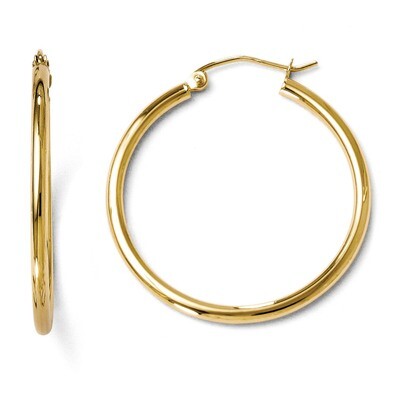 Leslie&#39;s Polished Hinged Hoop Earrings - 10k Gold HB-10LE113, MPN: 10LE113, 886774568997