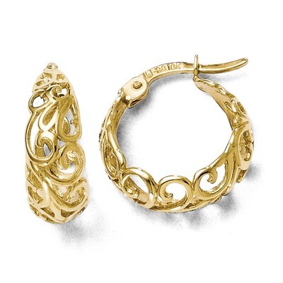 Leslie&#39;s Polished Hinged Hoop Earrings - 10k Gold HB-10LE101, MPN: 10LE101, 883957025803