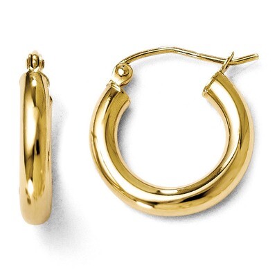 Leslie&#39;s Polished Hinged Hoop Earrings - 10k Gold HB-10LE115, MPN: 10LE115, 886774569000